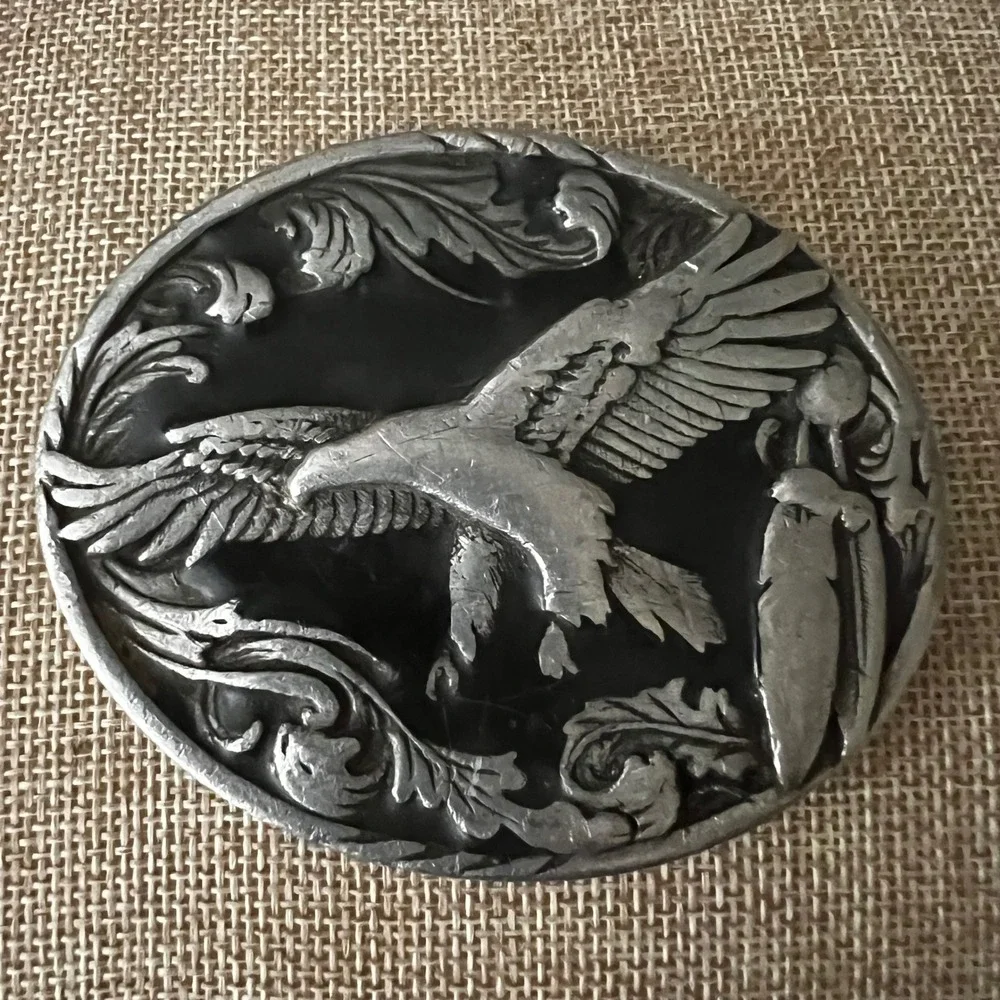 Siskiyou 1995 Flying Eagle Pewter Belt Buckle A-2 Made in USA Large Western